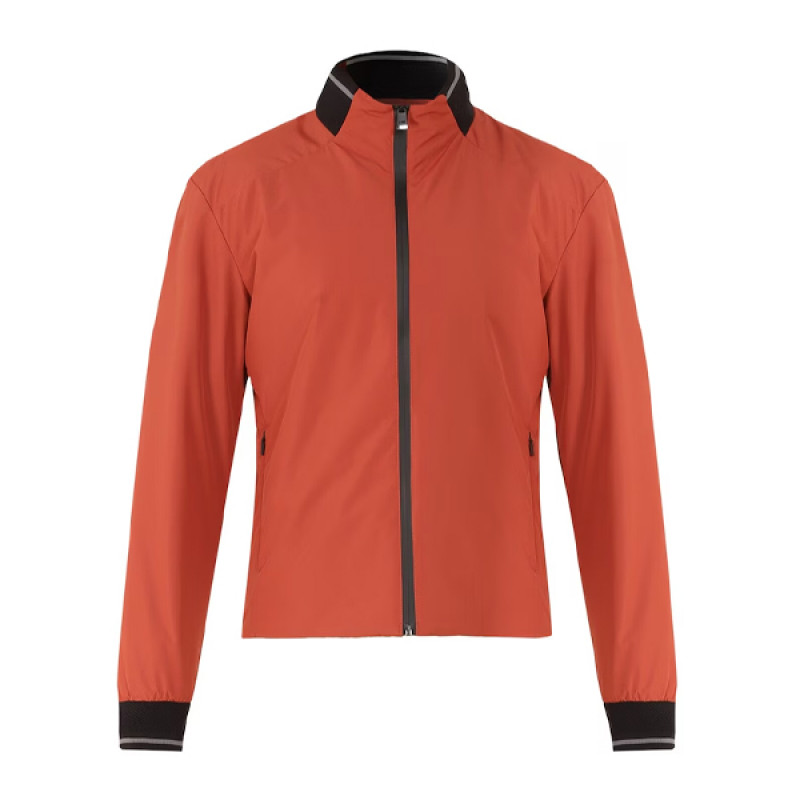 Men Orange Contrast Collar And Cuffs Jacket