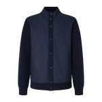 Men Navy Merino Wool Hybrid Jacket