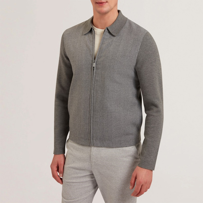 Men Grey Dejo Collared Jacket