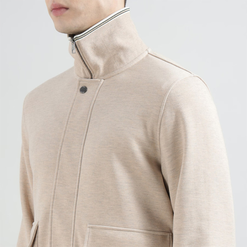 Men Taupe Long Sleeves Jacket