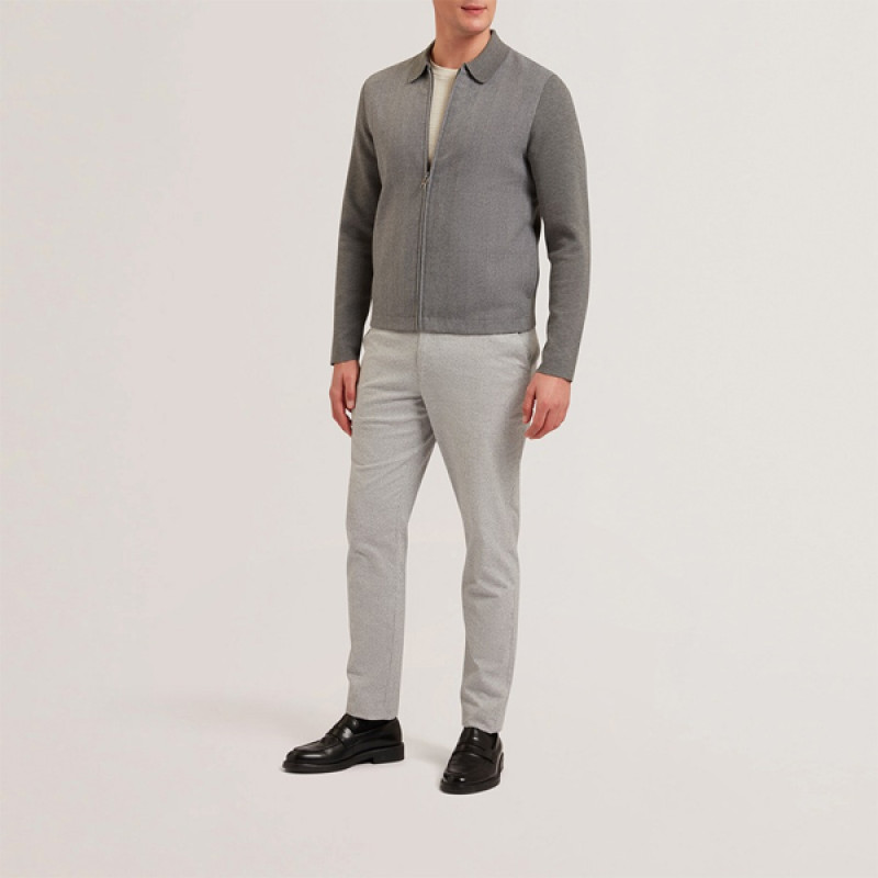 Men Grey Dejo Collared Jacket